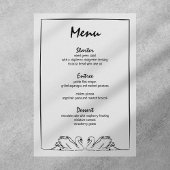 Menu Fête des mariées de cygne simple et intemporelle