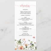 Menu Fête des mariées de Mariage rose fleur sauvage (Devant)