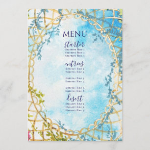 Menu Fête des mariées de renouveau du Rococo lunaire de
