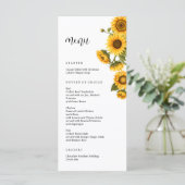 Menu Fête des mariées des tournesols lumineux (Debout devant)