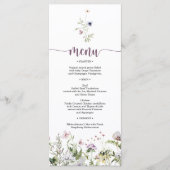 Menu Fête des mariées Fleur sauvage rustique (Devant)