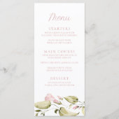 Menu Fête des mariées florale d'aquarelle (Devant)