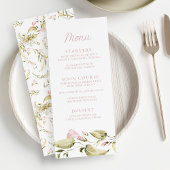 Menu Fête des mariées florale d'aquarelle