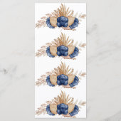 Menu  Fête des mariées florale Dusty Blue et Pampas Men (Dos)