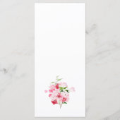 Menu Fête des mariées florale rouge et rose (Dos)