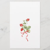 Menu Fête des mariées Fraise à l'Aquarelle tendanc (Dos)