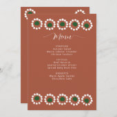 Menu Fête des mariées mexicaine Boho Barro (Devant / Derrière)