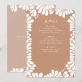 Menu Fête des mariées mexicaine Talavera Boho Barro (Devant / Derrière)