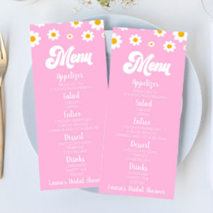 Menu Fête des mariées rose Retro