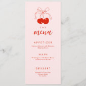 Menu Fête des mariées rouge rose cerise (Devant)