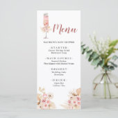 Menu Fête des mariées Soiree Rose Boho Rose (Debout devant)