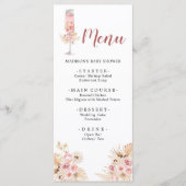 Menu Fête des mariées Soiree Rose Boho Rose (Devant)