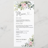 Menu Fête des mariées vert rose pâle (Devant)