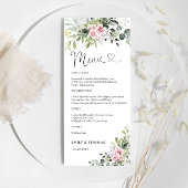 Menu Fête des mariées vert rose pâle