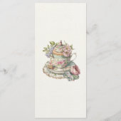 Menu Fête des mariées vintage Elegant Tea Party (Dos)