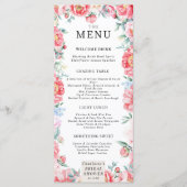 Menu Fête des mariées Watercolor Peony (Devant)