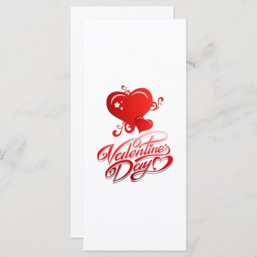 Menu fête des valentines joyeuses aux coeurs rouges (Devant / Derrière)