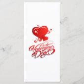 Menu fête des valentines joyeuses aux coeurs rouges (Devant)