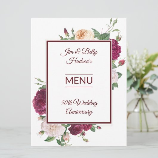 Menu Fête du 50e anniversaire - Réception (Debout devant)