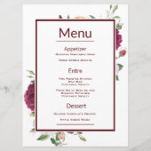 Menu Fête du 50e Anniversaire - Réception (Dos)