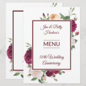Menu Fête du 50e Anniversaire - Réception (Devant / Derrière)