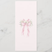 Menu Fête élégante de bébé à ruban rose (Dos)