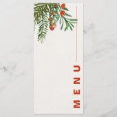 Menu Fête Feuille de Noël des Berries rouges (Dos)