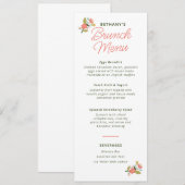 Menu Fêtes des mariées florales (Devant / Derrière)