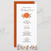 Menu Feuillage citrouille et automne Thanksgiving dîner (Devant / Derrière)