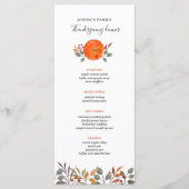 Menu Feuillage citrouille et automne Thanksgiving dîner (Devant)