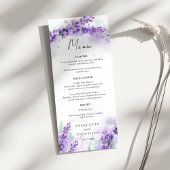 Menu Feuillage de lavande Dusty Mariage d'aquarelle mod