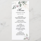 Menu Feuillage et Fleur Aquarelle de Douce Verdure | Or (Devant)