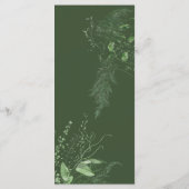 Menu Feuillage vert de fougères rustiques Mariage émera (Dos)