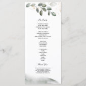 Menu Feuille aquarelle de verdure douce | Poussière d'o (Dos)