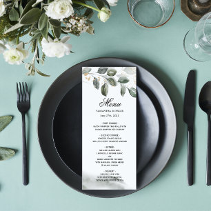 Menu Feuille aquarelle de verdure douce   Poussière d'o