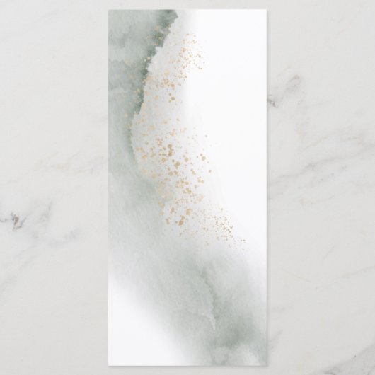 Menu Feuille aquarelle de verdure douce | Poussière d'o (Dos)