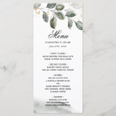 Menu Feuille aquarelle de verdure douce | Poussière d'o (Devant)