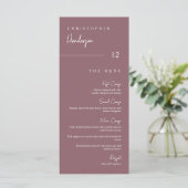 Menu Feuille de Merci d'escorte de table pourpre D (Debout devant)