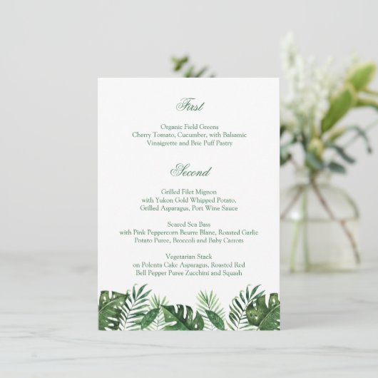 Menu Feuille de palme tropicale (Debout devant)