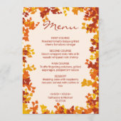 Menu Feuille d'érable Orange et Terracotta Mariage d'au (Devant)