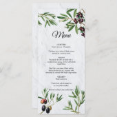 Menu Feuille d'olive méditerranéen grec Mariage de l'îl (Devant / Derrière)