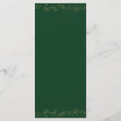 Menu Feuille d'or et Confetti Emerald Green (Dos)