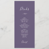 Menu Feuille minimale | Plum Purple Dîner et Boissons M (Dos)