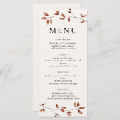 Menu Feuille minimaliste Mariage de automne moderne (Devant / Derrière)