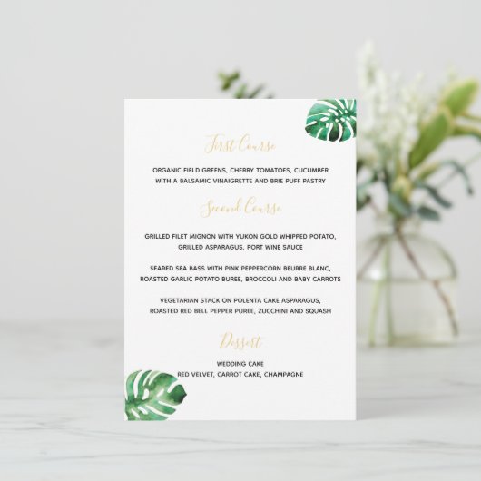 Menu Feuille Monstera (Debout devant)