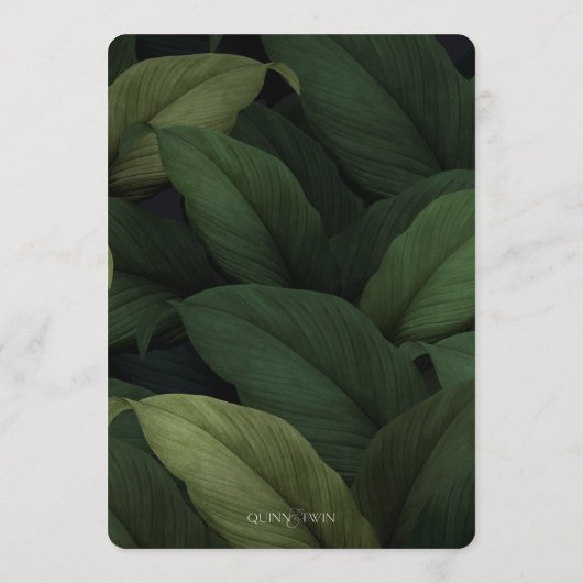 Menu Feuille Tropical Vert foncé (Dos)