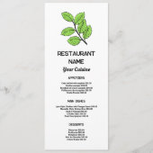 Menu Feuille Verte, Restaurant Mince (Devant)
