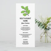 Menu Feuille Verte, Restaurant Mince (Debout devant)