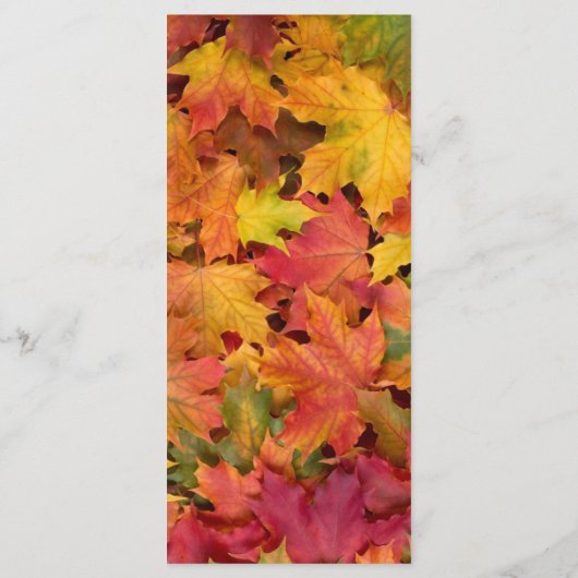 Menu Feuilles Automne Couleur Automne Personnaliser le  (Dos)