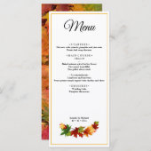 Menu Feuilles Automne Couleur Automne Personnaliser le  (Devant / Derrière)